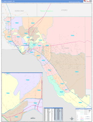 El Paso ColorCast Wall Map
